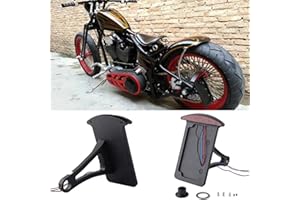 RICH CHOICES Motorcycle Bobber Custom Side Mount License Plate Frames Brake Tail Light Chrome