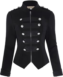 womens denim military style jacket