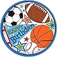 Multi-Sports Ball Birthday Round Plates, 7" (8-Pack) - Multicolored Sports-Themed Tableware, Perfect for Birthday Parties and Events