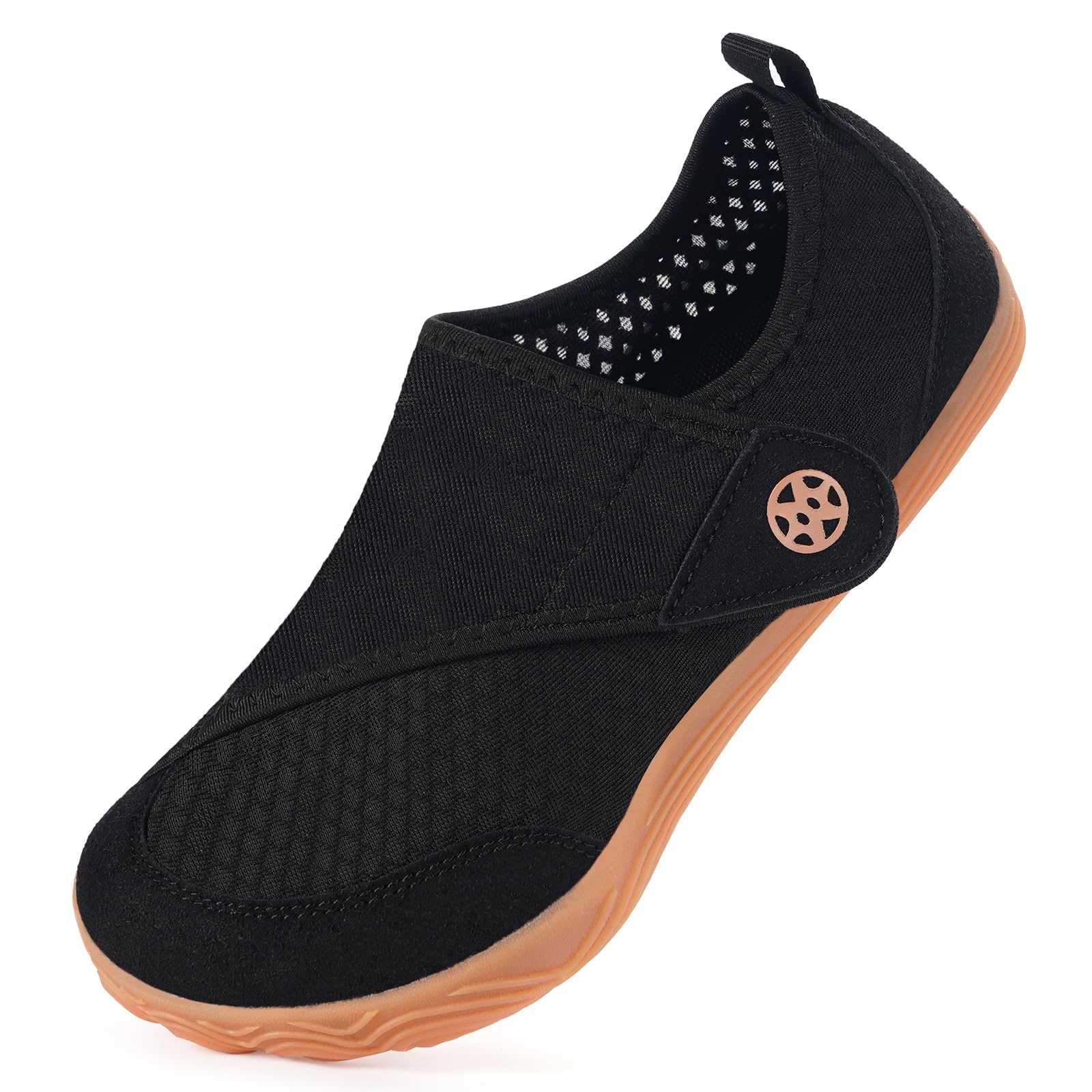 Photo 1 of Diabetic Shoes for Men Women Extra Wide Width Diabetic Slippers with Arch Support Cozy Orthopedic Edema Swollen Feet Shoes Breathable Barefoot Slippers Zero Drop Sole Black