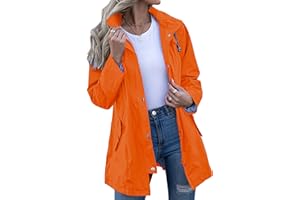 Kikibell Rain Jacket Women Striped Lined Hooded Lightweight Raincoat Outdoor Waterproof Windbreaker