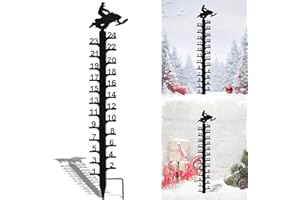 ASENRON 24 inch Snow Gauge Outdoor, Upgraded Iron Art Snow Measuring Gauge, Winter Snow Measuring Stick, Xmas Snow Depth Measure Rod, Snow Gauge for Yard, Lawn and Garden, Christmas Snow Ruler, Easy to Read