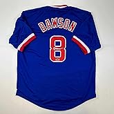 Facsimile Autographed Andre Dawson Chicago Blue Reprint Laser Auto Baseball Jersey Size Men's XL