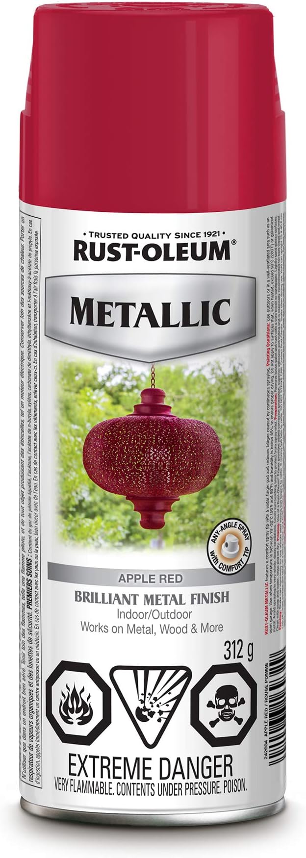 RustOleum Outdoor Metallics Spray Paint in Apple Red, 312g, Spray