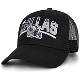 Football Fans Embroidered Trucker Hat, Football Team City Adjustable Baseball Hats Best Gift for Men Women