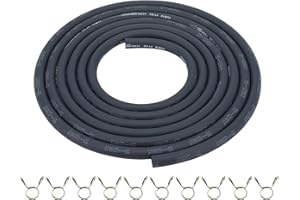 AloneGoer 5.5mm Fuel Line 1/5 Inch Gas Tube Fuel Hose 5 Feet for ATV Quad Pit Dirt Bike Go Kart Moped Pocket Bike Motorcycle Parts with 10pcs Clamps