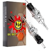 BIGWASP Classic 1001RL Tattoo Cartridge Needles 1RL 1 Round Liner 20Pcs | Individually packed disposable #10 bugpin (0.30mm) for fine lines. Safety membrane protects tattoo machine pens.
