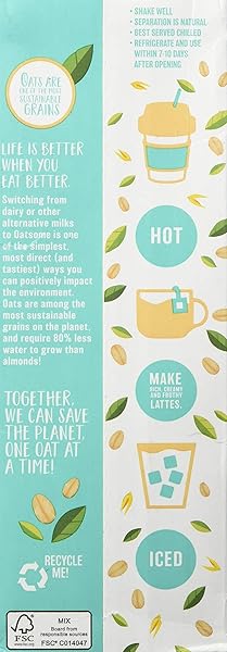 BETTERBODY FOODS OATSOME BARISTA ORGANIC OAT DRINK CREAMER 1-LITER CARTON
