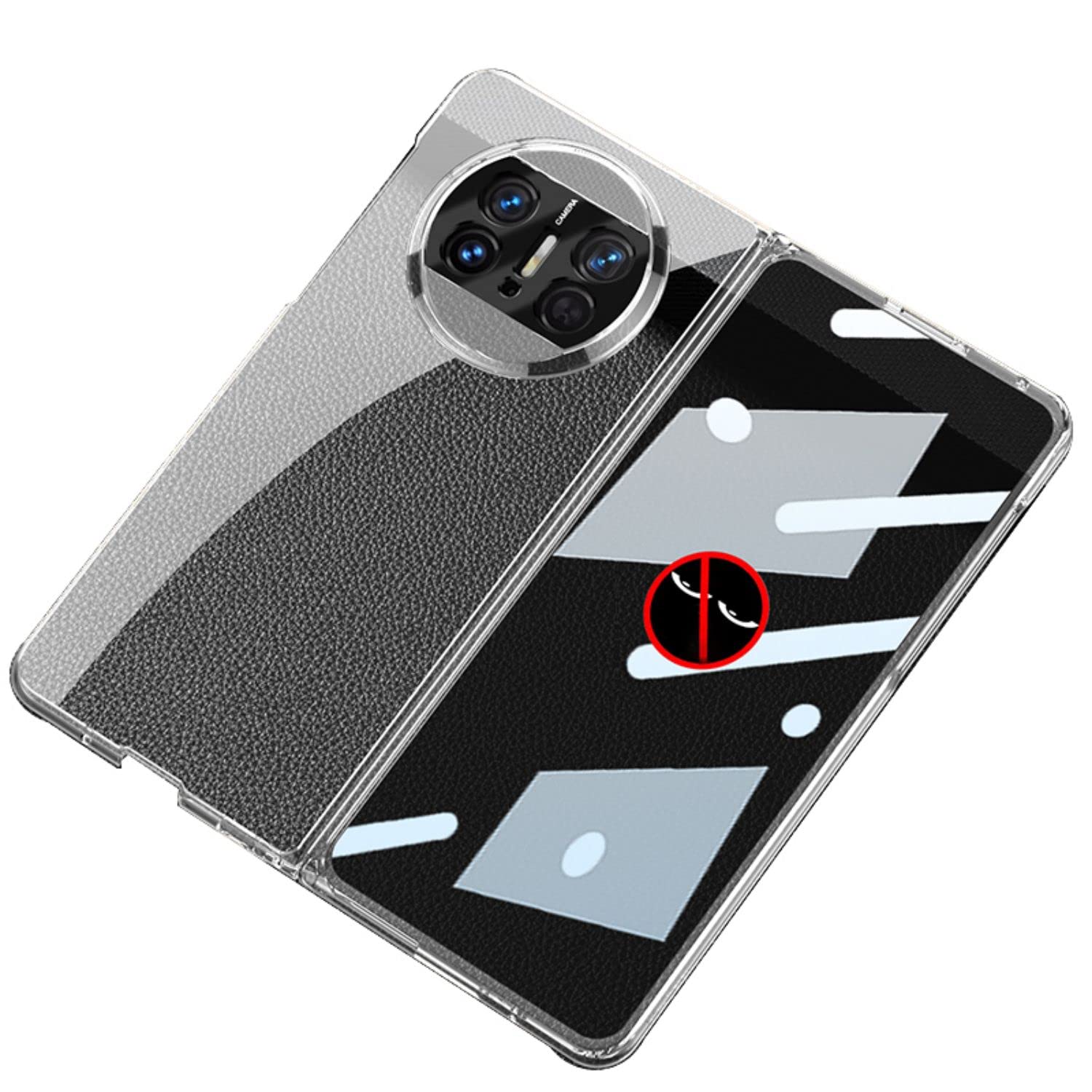 COQUE Huawei Mate X3 Case Transparent with Anti-Peep Film,Supercar-style Cover Shell,Folding Phone Holster for Huawei Mate X3-Transparent