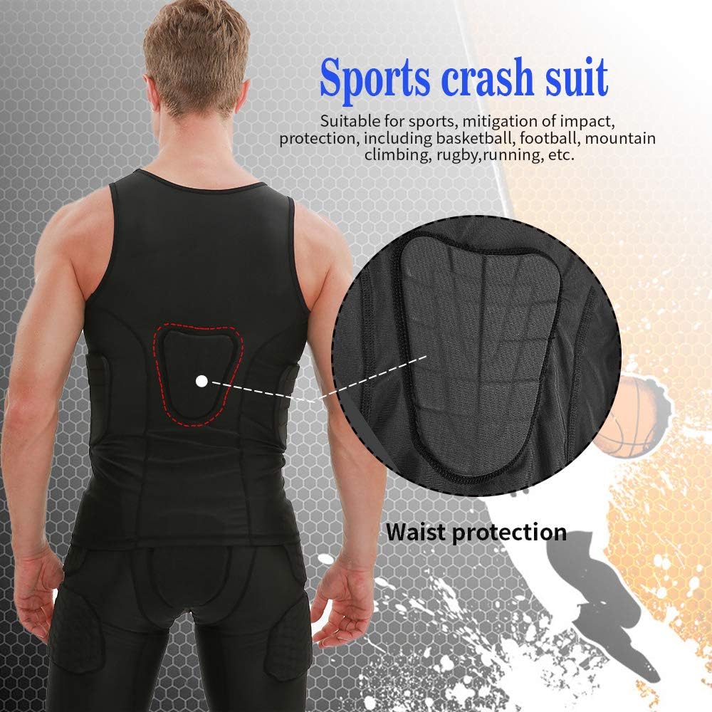 TUOY Men's Padded Quick Dry Vest with 4 Protective Shield Pad for Chest Ribs Back Protect Black : Sports & Outdoors