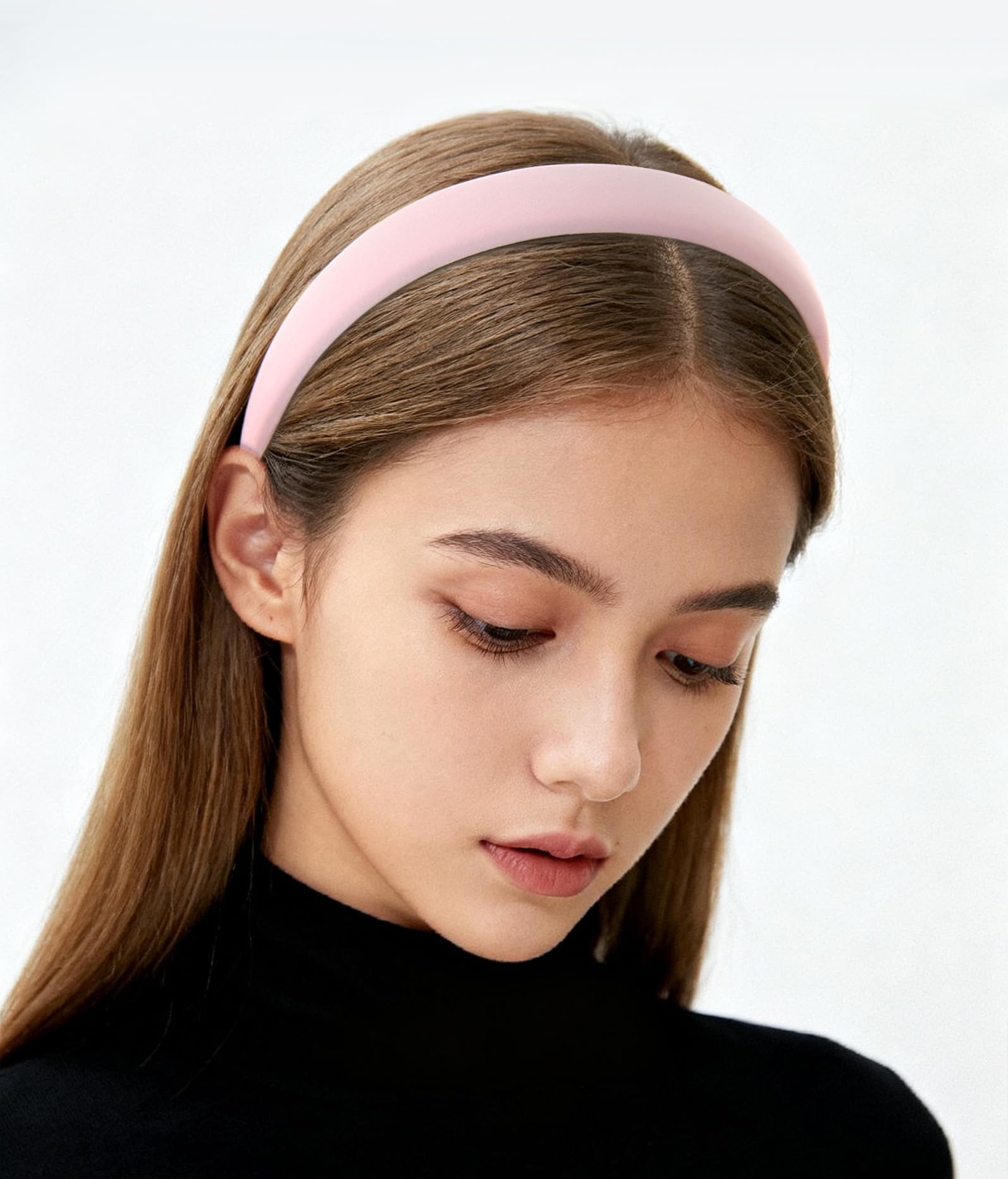 axy Headband with Fabric Padded Candy Colours – Beautiful Women's Headband Hair Accessories Hair Band HRK7 (Pink) — image 1