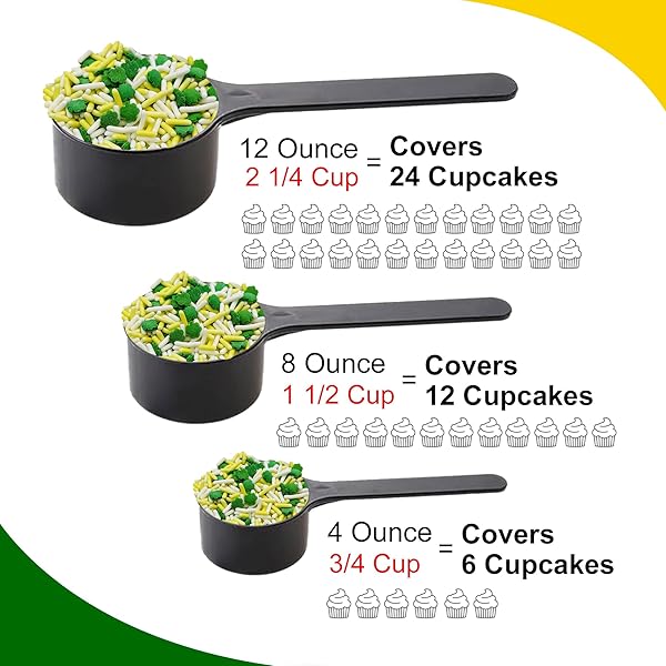 ST. PAT’S LUCK | GREEN SHAMROCK SPRINKLES W/WHITE AND YELLOW DECORETTES | 12 OZ RESEALABLE STAND UP BAG | ST. PATRICK’S DAY THEMED SPRINKLE BLEND | CAKE DECORATING SPRINKLES