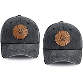 2PCS World's Best Dog Mom and Dad Hats for Women Men, Funny Adjustable Embroidered Leather Patch Parents Baseball Cap