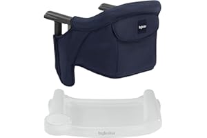 Inglesina Fast Table Chair - Navy + Fast Dining Tray - Portable High Chair for Baby & Toddlers, Infant 6-36 Months - Fits Tables 0.8'' to 3.5'' - Collapsible and Compact Design - Carry Bag Included
