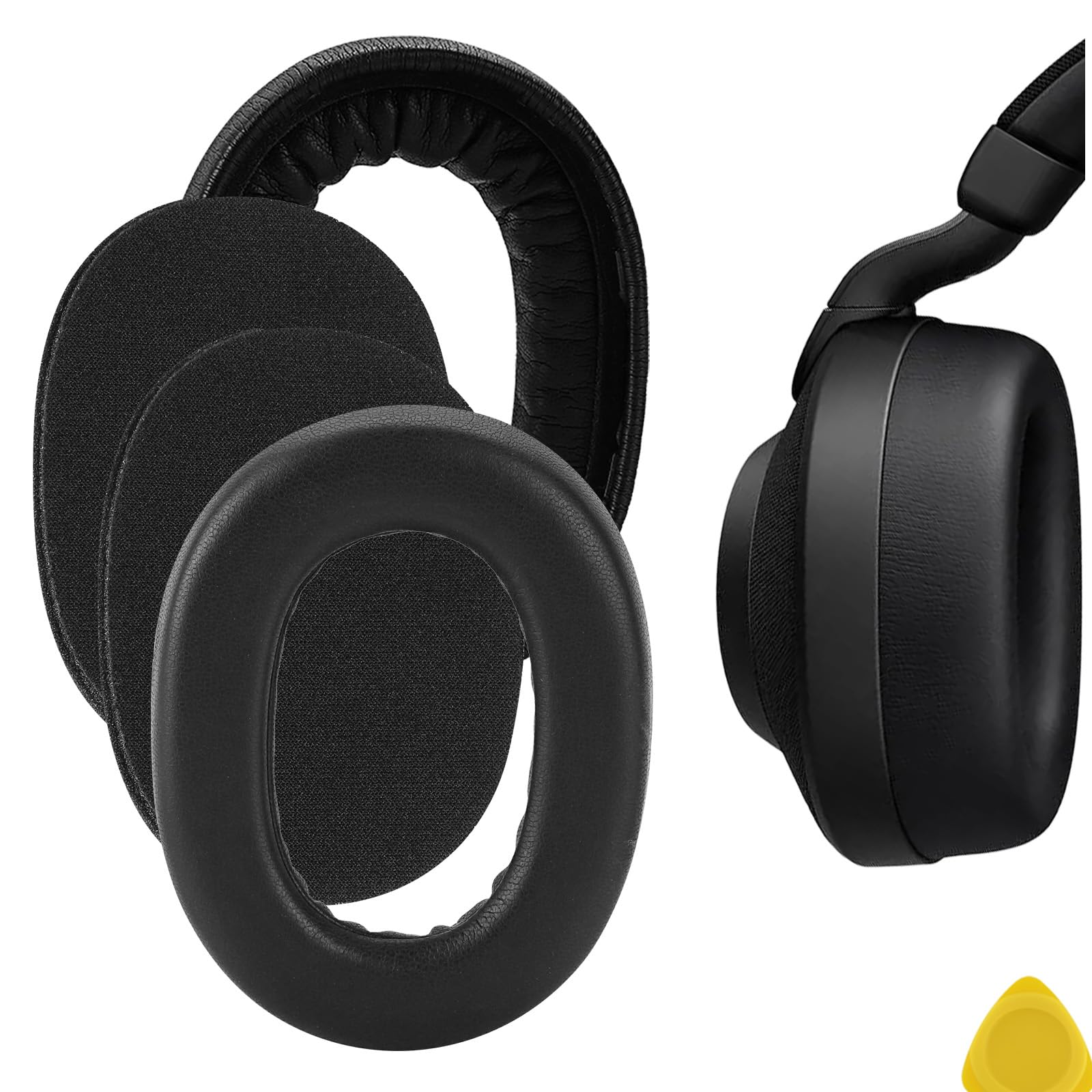 Geekria Replacement Ear Pads for Jabra Elite 85H Headphones Ear Cushions, Repair Parts (Black)