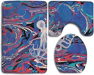 Doormat Pulpo Psicodélico Splash Painting Alfombras De Baño Conjuntos