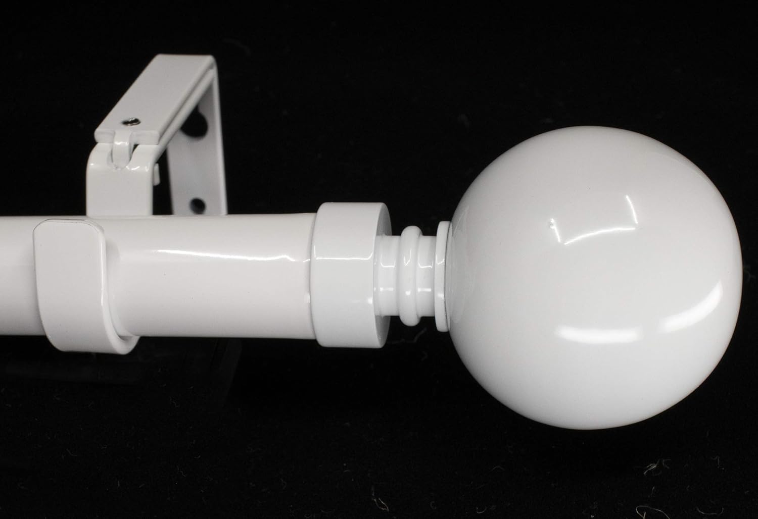 MERIVILLE 1-Inch Diameter Ball Single Window Treatment Curtain Rod, 48-Inch to 84-Inch, Glossy White: Home & Kitchen