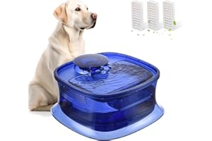 JEERAMIA Dog Water Fountain, 135oz/4L Ultra Quiet Pet Water Dispenser with Smart Pump and 3 Replacement Filters, Automatic Pet Water Fountain for Dogs, Cats & Other Pets (Navy)