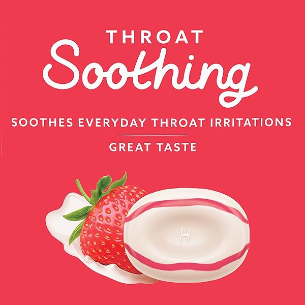 HALLS THROAT SOOTHING CREAMY STRAWBERRY THROAT DROPS, 70 DROPS