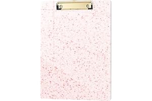 Hongri Plastic Acrylic Glitter Clipboard, 8.5x11" Stardard Letter A4 Size Clipboards for Classroom, Taecher, Women.Cute Confetti Clip Board, Office Supplies, School Supplies.