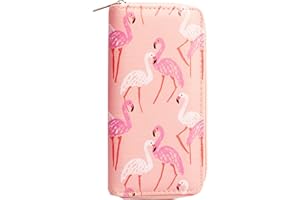 Timlee Cute Flamingo Wallets Long Purse For Girls Women Unicorn Zipper Wallet Christmas Gift(Flamingo Pink)