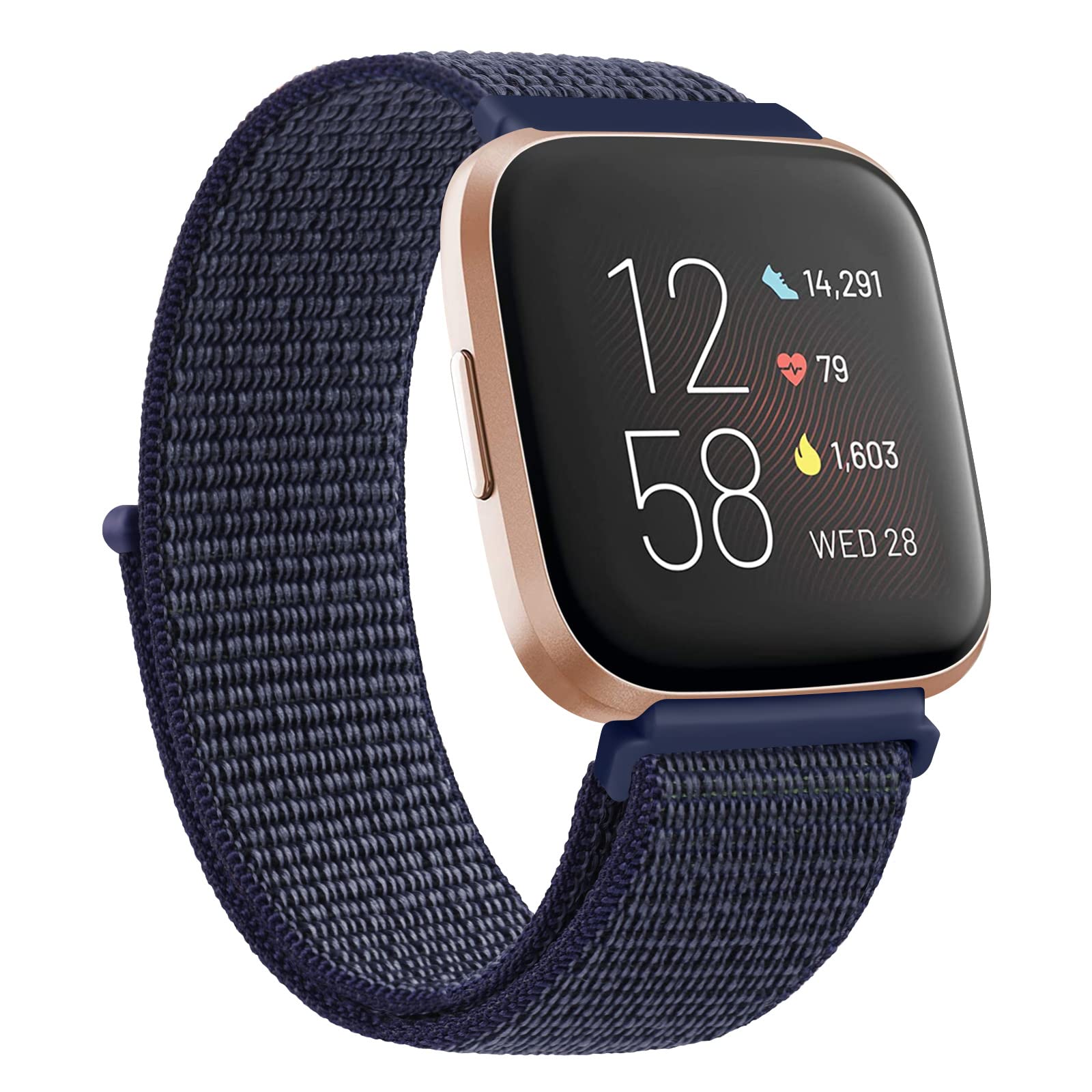 AMCC Nylon Strap compatible with Fitbit Versa 2 / Versa Lite/SE for Women & Men, Adjustable Soft Breathable Sport Replacement Wristbands (Mist Blue) — image 1