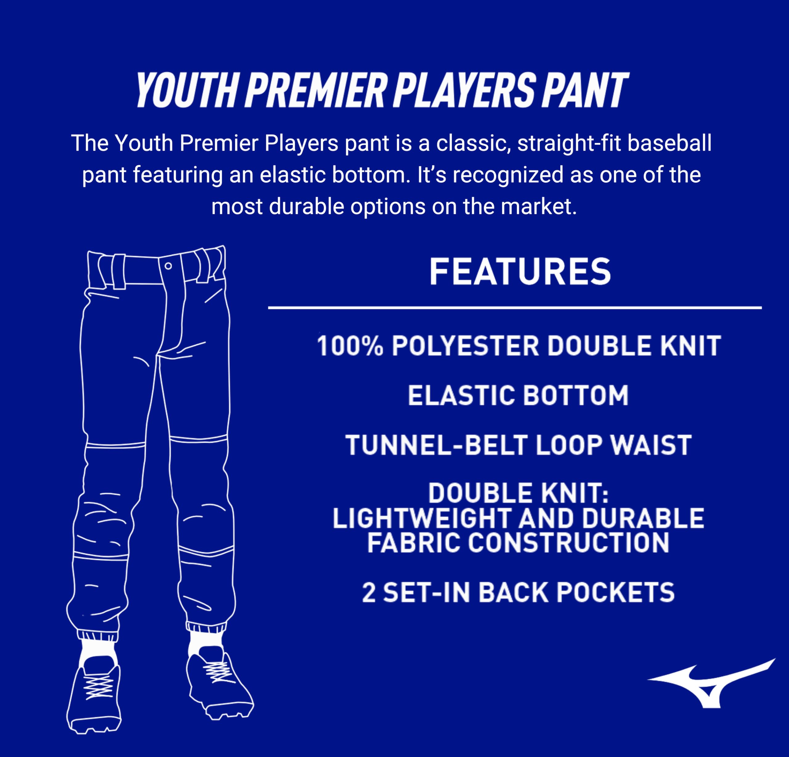 Mizuno Boys Youth Select Baseball Pant, blanco, 3x-Large US Mizuno Boys Youth Select Baseball Pant, blanco, 3x-Large US