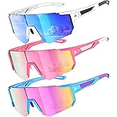 QALLY Kids Sunglasses Youth Baseball Softball Sunglasses for Girls Boys Age 4-14 UV Protection Sports Kids 3 Pack