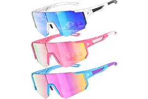 QALLY Kids Sunglasses Youth Baseball Softball Sunglasses for Girls Boys Age 4-14 UV Protection Sports Kids 3 Pack
