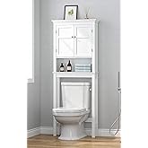 UTEX Over The Toilet Storage Cabinet, Over Toilet Bathroom Organizer with Adjustable Shelves, Above Toilet Storage Cabinet Space Saver, White