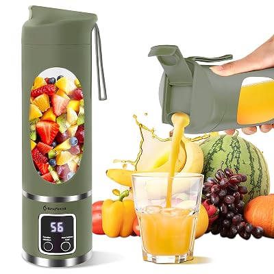 EASYSPEED Portable Blender Electric USB-C, 500ML Personal Juicer for Shakes and Smoothies, 12 Blades, 1500mAh Rechargeable, BPA Free, 18oz Small Blender with Leakproof Lid & Sip Spout, Mixing, Compact