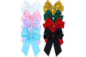 Dizila 8 Pieces Silky Satin Oversized Big Hair Bow Alligator Hair Clips French Barrettes Accessories for Women Girls Teens Kids