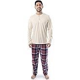 IZOD mens Long Sleeve Jersey Top and Fleece Pants Sleep Pajama Set