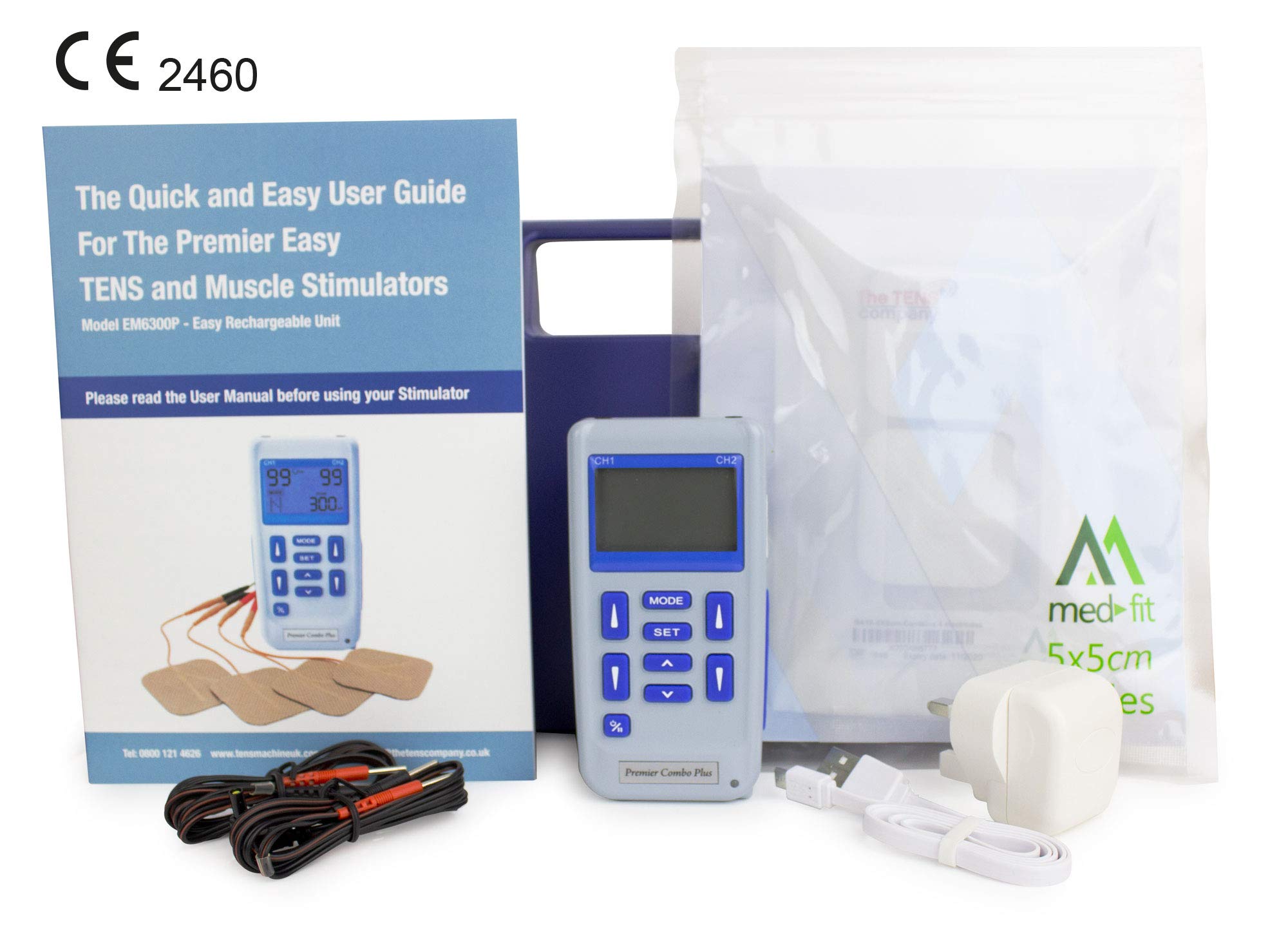 Premier TENS Machine by MedFit, Fully Rechargeable Dual Channel Tens