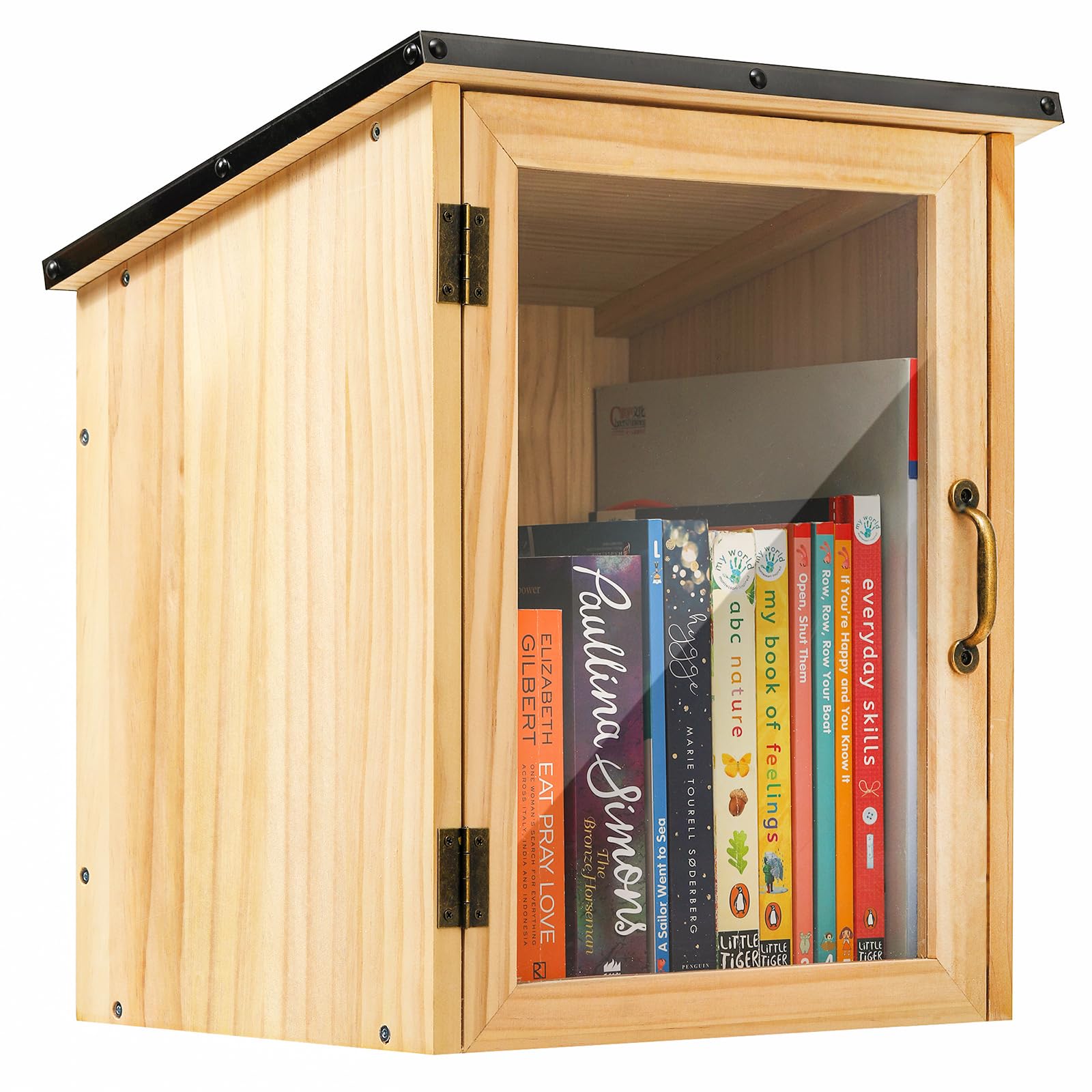 Photo 1 of SISIPAI LIFE Little Library Box Outdoor, Waterproof Outdoor Library Book Box, Little Wood Cabinet for Sharing Books, Art Literature and Newspapers with Neighborhoods, Community and Schools (Upgraded)