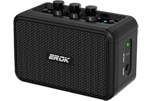 EROK Mini Electric Guitar Amplifier, with Clean Overdrive Effects,Support BT/Headphone Connection,5W Indoor Music Pratice Speaker (Dark)