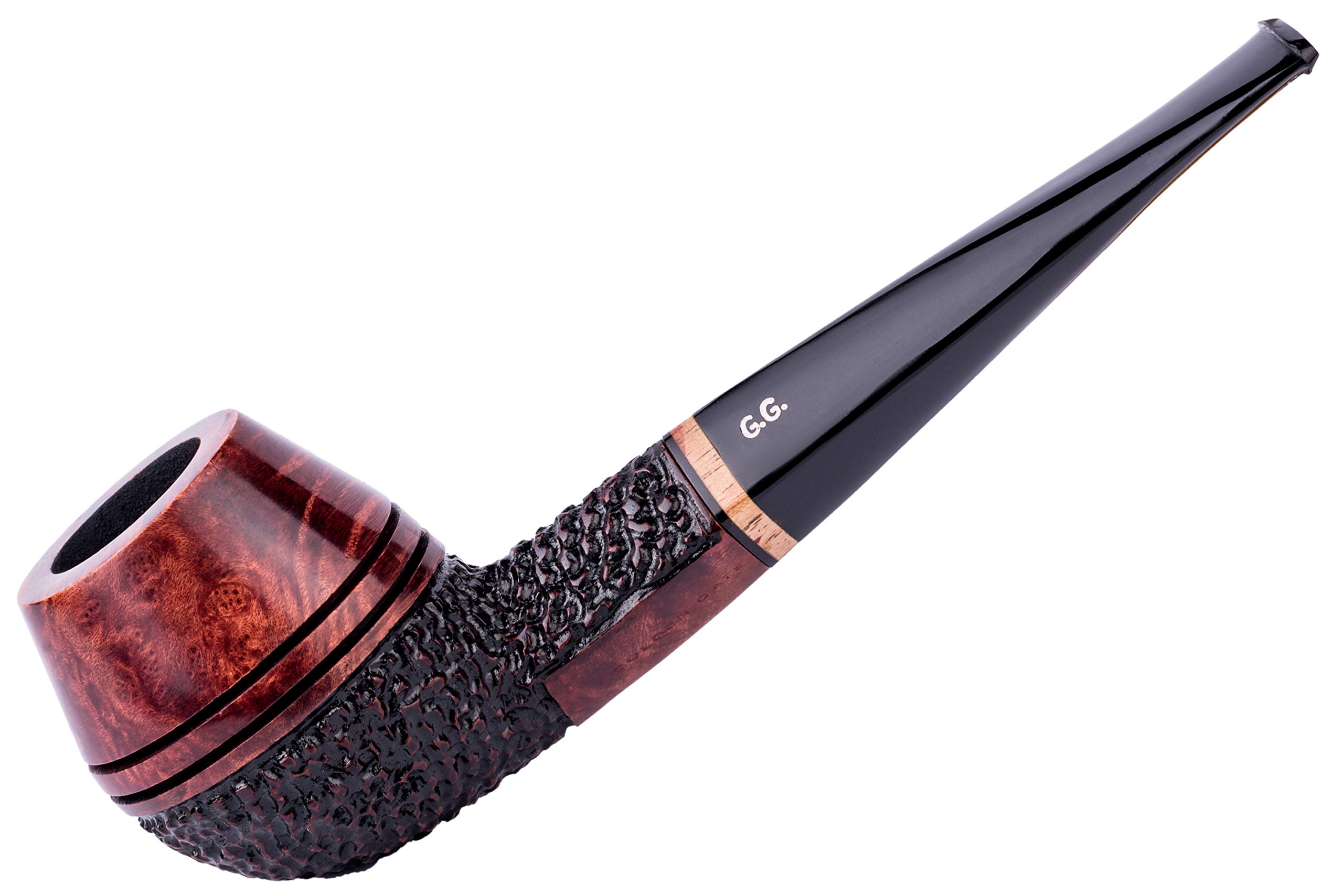 Wooden Tobacco Pipe - Bulldog Series, Handcrafted from Briar Root, Fits 9mm Filter (Rust)