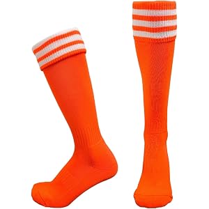 COUVER Youth Knee High Tube Socks - Kids Triple Stripe Athletic Nylon Sports Socks for Soccer, Baseball, Softball & Cheer, Ne