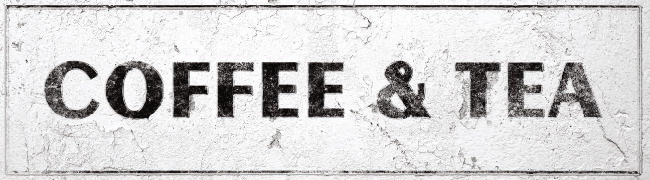 iCandy Combat Coffee & Tea Sign Rustic Farmhouse Country Kitchen with Vintage Shabby Chic On 5x18 Plastic