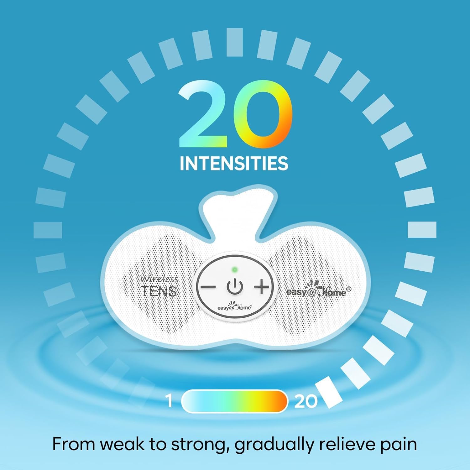 Easy@Home Rechargeable Compact Wireless TENS Unit - 510K Cleared, FSA Eligible Electric EMS Muscle Stimulator Pain Relief Therapy, Portable Pain Management Device EHE015