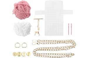 ABOOFAN 1 Set DIY Cross Stitch Purse Needlepoint Kits for Beginners Make a Cute Crossbody Purse Cross Stitch Kits for Kids and Adults White