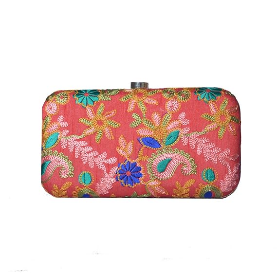 multi coloured clutch bag