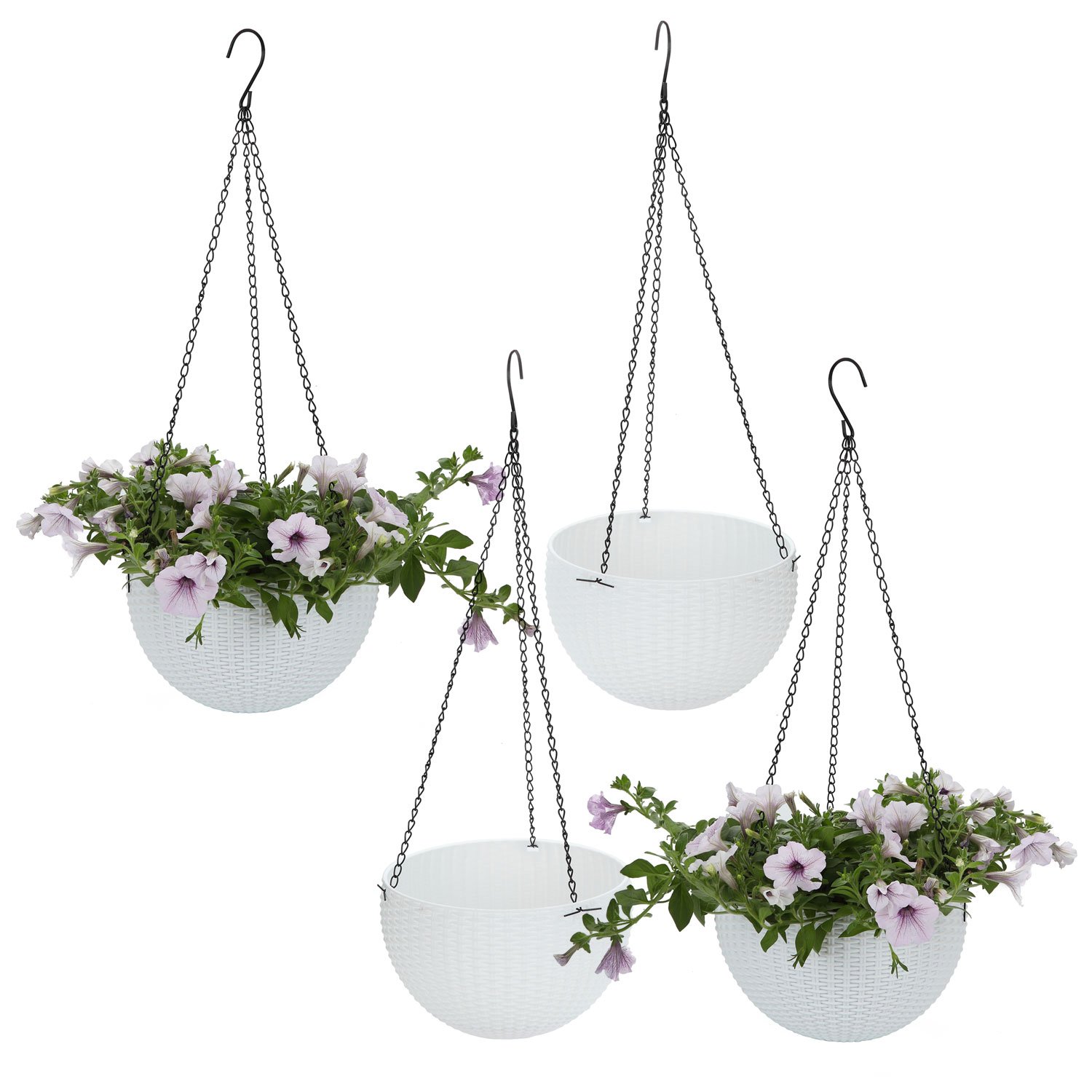 Operitacx 2 Pezzi Fioriere Sospese In Rattan – Cesti Intrecciati A Mano Per Piante – Con Membrana Impermeabile – Taglie M E S (31x27x12 Cm / 25x20,5x8,5 Cm)