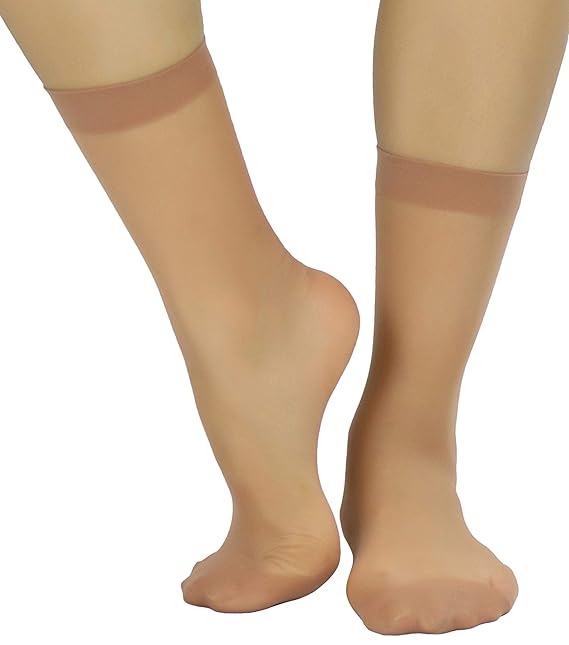 Buy ToBeInStyle Women's Sheer Ankle High Stockings One Size Sun Tan