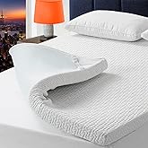 3 Inch Gel Memory Foam Cooling Mattress Topper Queen Size, Mattress Pad Cover for Pressure Relief, Bed Topper with Removable
