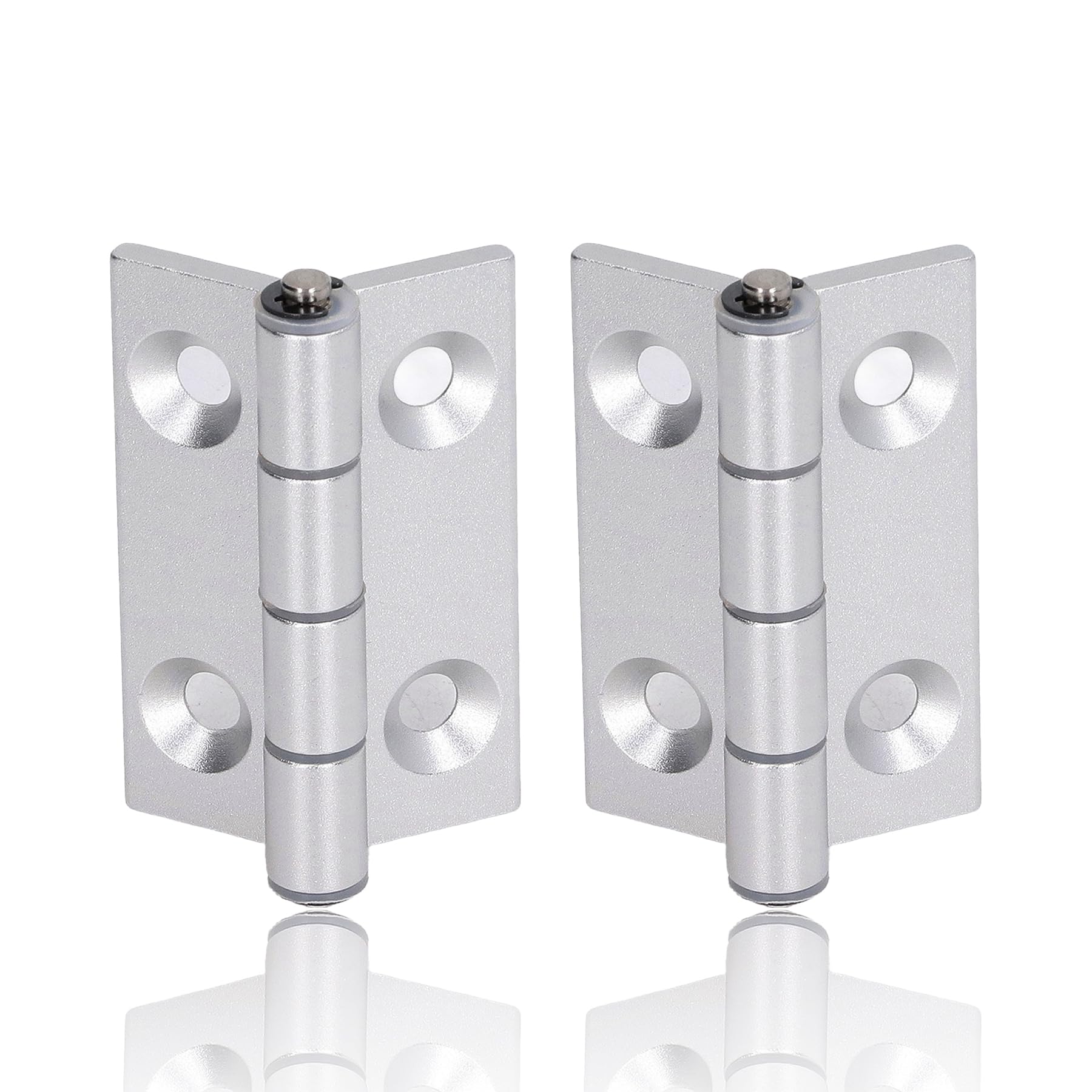 FLEXMAN 2Pcs Door Hinges, Aluminum Foldable Stable Internal Shaft Center Woodworking Tools for Doors Chests Fridge Boxes Gates Cupboard Drawer Cabinets