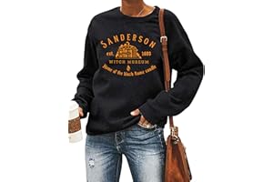 LHBNK Halloween Squad Sweatshirt Womens Hocus Pocus Long Sleeve Shirts Sanderson Sisters Pullover Tops Blouse