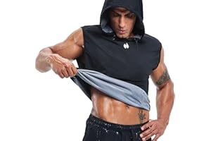 HOTSUIT Sauna Shirt for Men Anti-Rip Men's Heat Trapping Pullover Vest Hoodies Tank Top for Boxing Exercise