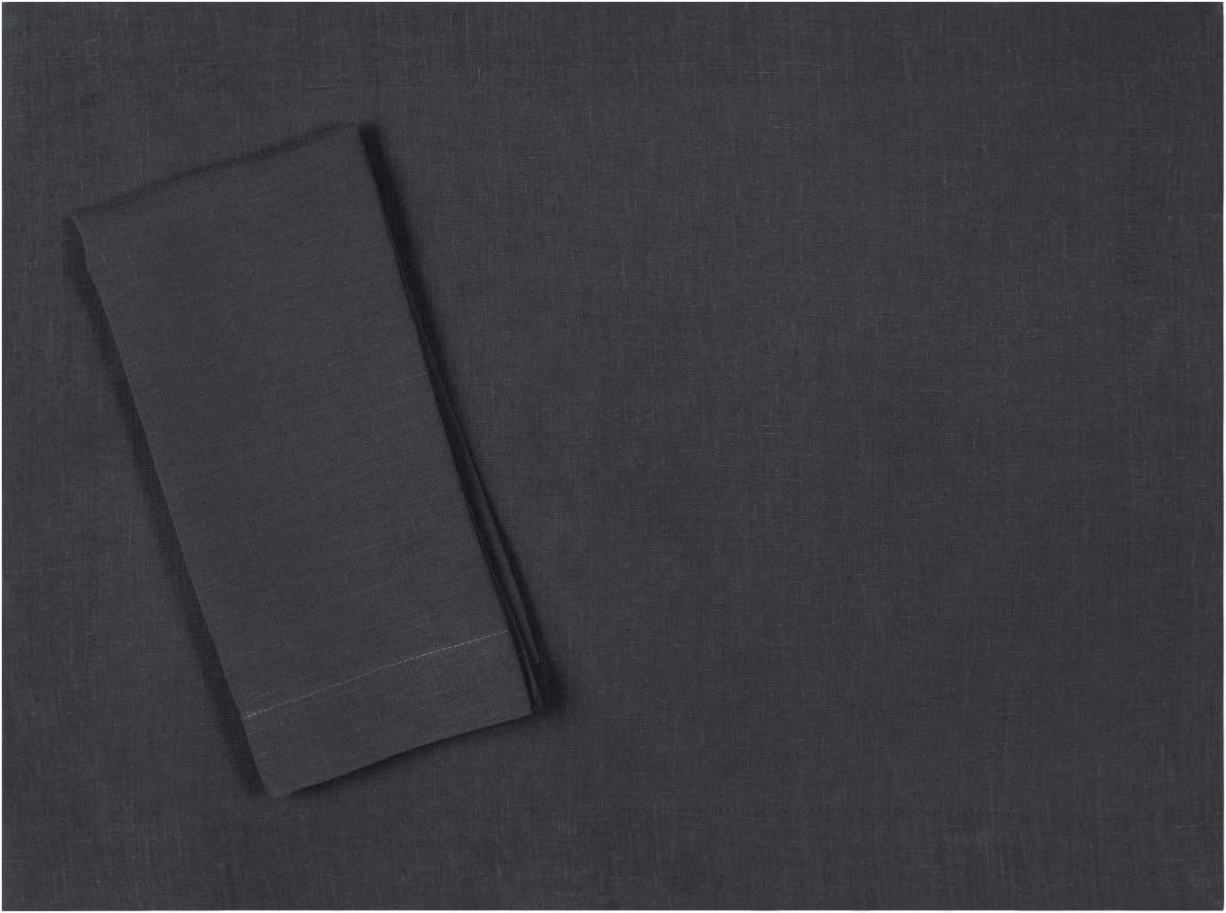 Slate Charcoal Grey Linen Placemat 15x20 (Set of Four) Luxury Italian Linen Sewn in US
