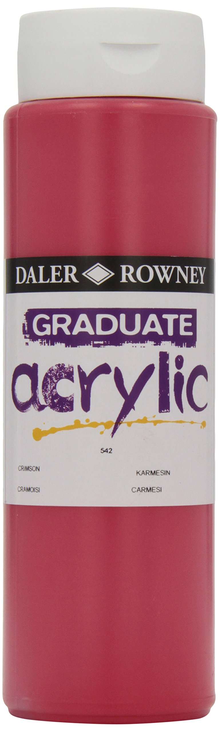 Daler-Rowney Graduate Acrylic Paint, Plastic Bottle, 16.91oz - 500 ml, Crimson